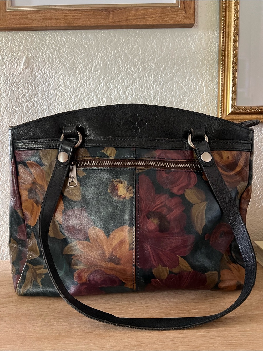 Patricia Nash Leather Purse Bag Poppy Tote Floral